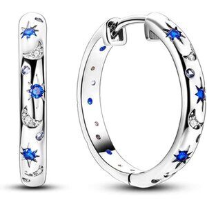 Women Starlight Drop Earrings Various Hypoallergenic Star moon Sterling Silver